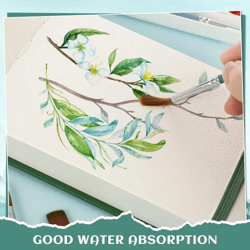 Miniatura 4 de 40 hojas de cuaderno de acuarela 4x6 pulgadas, papel de acuarela de 140 lb/300 GSM para bocetos de acuarela, papel de acuarela prensado en frío