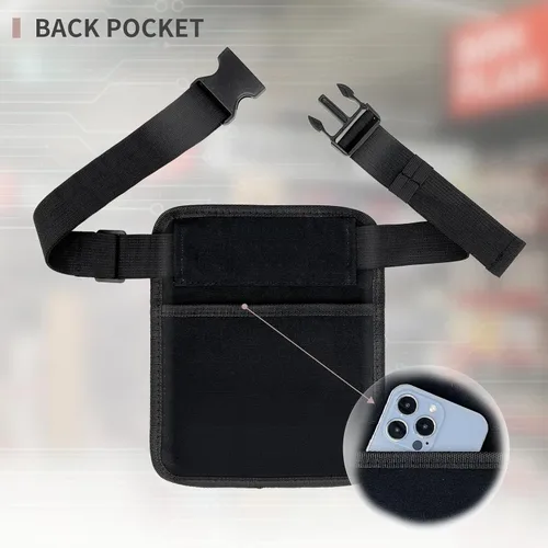 Miniatura 5 de Bolsa de dinero para camarero de restaurante, delantal de servir, soporte para cheques con múltiples bolsillos, cinturón ajustable para camarera