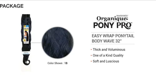 Miniatura 3 de Organique Mastermix Cola de caballo sintética Pony Pro Wrap Around – Body Wave 32 pulgadas (color: P4/30)