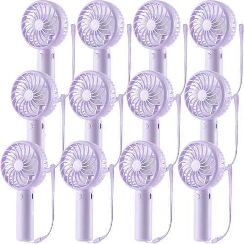 Miniatura 12 de Tujoe Mini ventilador de mano potente de 3 velocidades, ventilador personal pequeño portátil recargable con base USB para mujeres, maquillaje