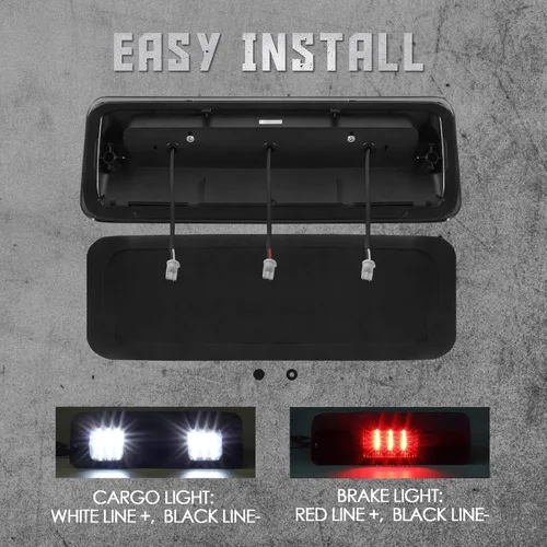 Miniatura 7 de Reemplazo de luz de freno trasera de tercera cola para Ford F-150 Lincoln Mark LT 2004 2005 2006 2007 2008, impermeable de doble fila LED de montaje