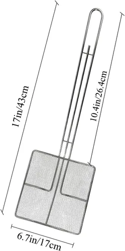 Miniatura 2 de 2 unidades - Freidora de araña de cocina, cuchara, espumadera para freír, colador para cocinar cuchara de colar profundo, cucharón de aceite, mango