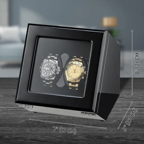 Miniatura 7 de TIMECUBE Enrollador de reloj doble con luz LED, 15 modos de bobinado y opción automática de parada de motor