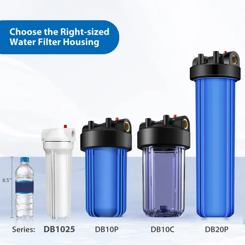 Miniatura 8 de SimPure Carcasa de filtro de agua, hogar y cámper, en línea, filtro de sedimentos universal, 10 pulgadas, entrada y salida NPT de 3/4 pulgadas