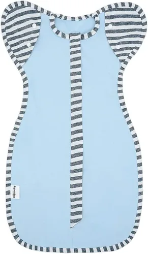 Saco de manta de bebé con diseño sin brazos, transición a brazos sin brazos, para niñas y niños recién nacidos, mediano de 3 a 6 meses, color azul