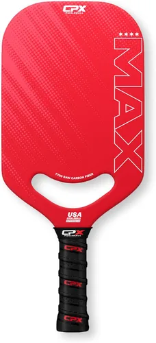 CPX MAX T700 - Raqueta alargada de fibra de carbono cruda, grado profesional Chris Chelios Rojo