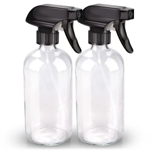Miniatura 10 de Bontip - Botella de vidrio con atomizador, juego de botellas de vidrio con atomizador y accesorios para limpiadores de ventanas no tóxicos, Ámbar