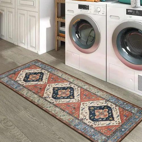 Miniatura 7 de Beeiva Alfombra bohemia lavable de 2 x 3 pulgadas, tapete ultra fino para puerta de entrada interior, tapete antideslizante para puerta delantera