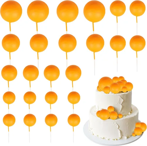 24 piezas de adornos para pastel con bolas, adornos para pastel con bolas, adornos para pastel con globos de espuma en forma de bola, adornos para