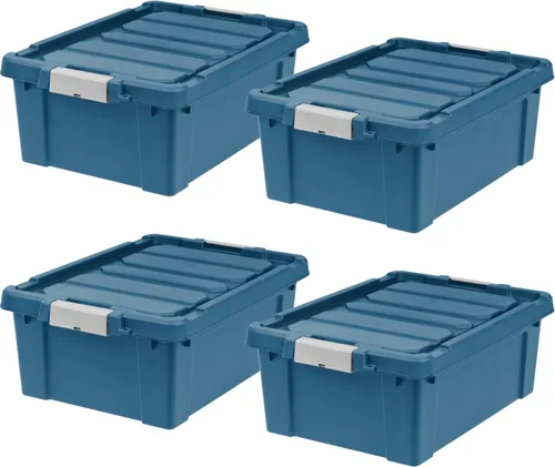 Miniatura 12 de IRIS USA - Contenedores de almacenamiento con tapa de 20 galones, 6 unidades - Hechos en EE. UU., contenedores apilables resistentes, con tapa