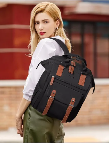 Miniatura 9 de Mochila para portátil para mujeres, mochila de trabajo, mochila de viaje, mochila para conmutador, mochilas universitarias y escolares, 15,6 pulg.