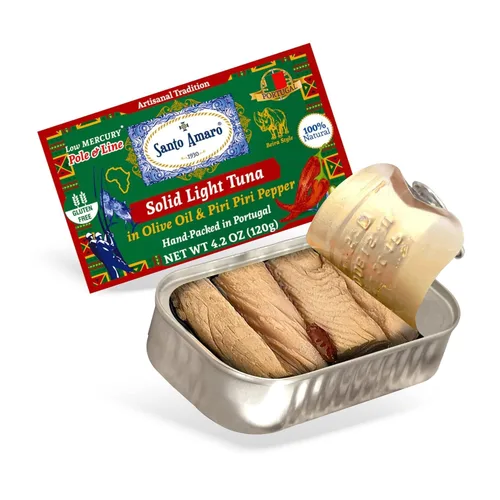 Miniatura 11 de Santo Amaro - Filetes artesanales de atún silvestre en aceite de oliva y orégano, atún capturado con caña y línea de Portugal, atún enlatado al