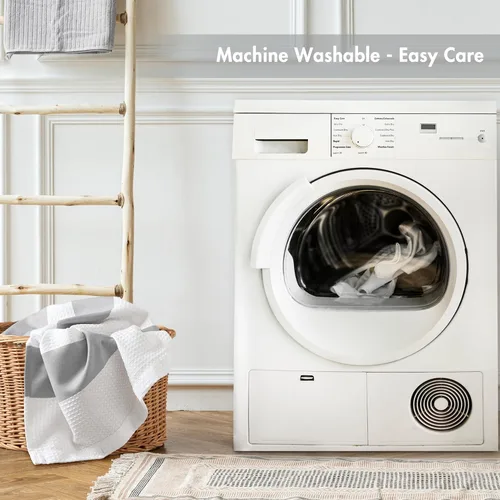 Miniatura 7 de Cortina Madison Park Spa Waffle de ducha con tela combinada y tratamiento 3M Scotchgard para control de humedad, decoración moderna para el baño