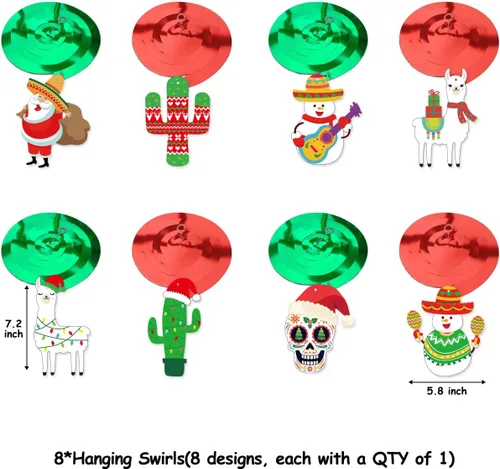 Miniatura 4 de Feliz Navidad - Cartel de Navidad española, remolinos colgantes para decoraciones navideñas españolas