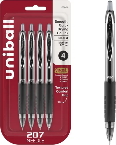Miniatura 11 de Uniball Spectrum - Bolígrafos de gel retráctiles, punta media (0.028 in), tinta negra, paquete de 12 Negro