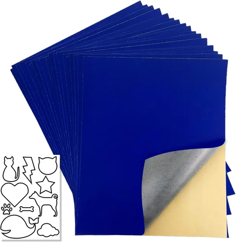 20 hojas de terciopelo autoadhesivas, tela flocada autoadhesiva para caja de joyería, forro de terciopelo flocado autoadhesivo (azul joyería)