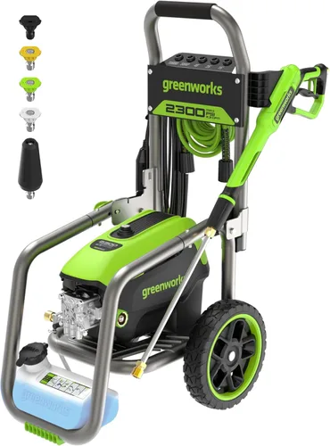 Greenworks Pro - Lavadora de presión eléctrica sin escobillas 2300 PSI (Certificada SGS) 2.3 GPM Máx. / 1.2 GPM (Manijas plegables, estructura de