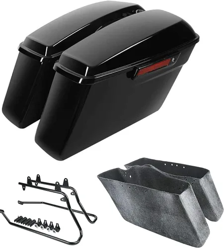 Miniatura 30 de Kit de soporte de conversión para alforjas extendidas de 4" TCMT, compatible con Harley Heritage Softail Fatboy FLSTF Breakout 1984-2017, negro
