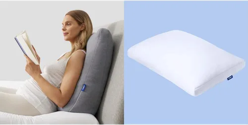 Casper Almohada de respaldo para dormir, tamaño único, color gris y almohada de enfriamiento esencial para dormir, estándar, color blanco