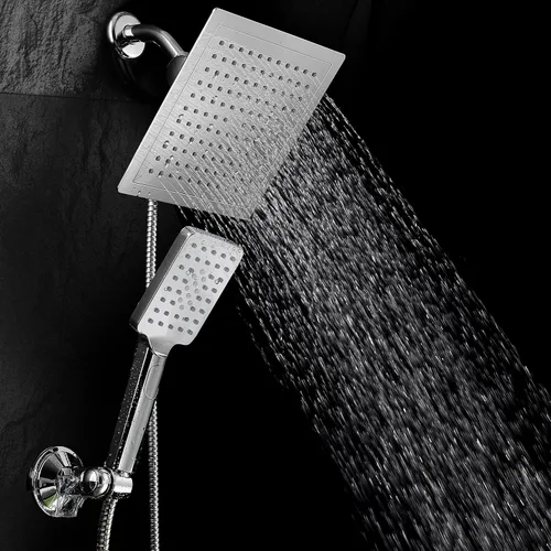 Miniatura 5 de Dream Spa Cabezal de ducha cuadrado de 9 pulgadas / combo de mano para hotel Spa. Práctico control de flujo de botón para una fácil operación