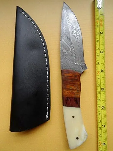 Miniatura 4 de BC-165 Impresionante Hecho A Mano De Acero De Damasco 9" Pulgadas Cuchillo De Hueso Liso Y Mango De Madera