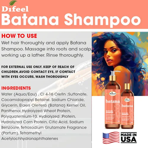 Miniatura 6 de Difeel Batana Shampoo 33.8 onzas - Champú fortalecedor sin sulfato para un cabello más grueso, más suave y manejable