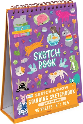Miniatura 7 de OOLY Cuaderno de bocetos de pie para dibujar y mostrar, 45 páginas perforadas grandes de 10.5 x 8 pulgadas, 120 GSM/32 libras, perfecto
