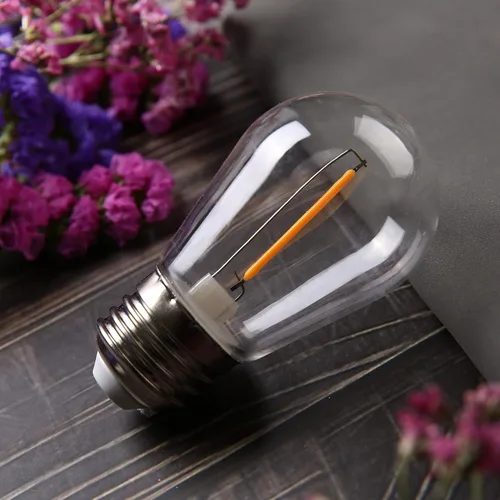 Miniatura 9 de KGC Bombillas LED de repuesto S14 inastillables e impermeables – 1 W equivalente a 10 W, blanco cálido 2200 K para exteriores, bombilla de filamento