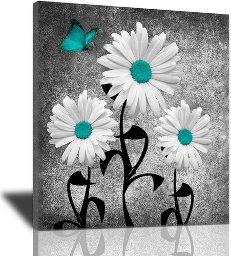 Miniatura 37 de Bulldog Leather Works Lienzo decorativo abstracto de colibrí y girasol, con citas inspiradoras, póster de flores de granja, decoración moderna