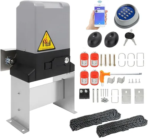 Abridor automático de puerta corredera de 3300 libras y 550 W, control por aplicación con 4 controles remotos, kit remoto automático de motor con