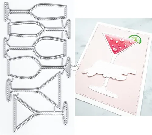 Miniatura 17 de DzIxY Bonitos pétalos de granada troqueles de corte de metal para kit de fabricación de tarjetas, troqueles de papel en relieve, plantillas para 20