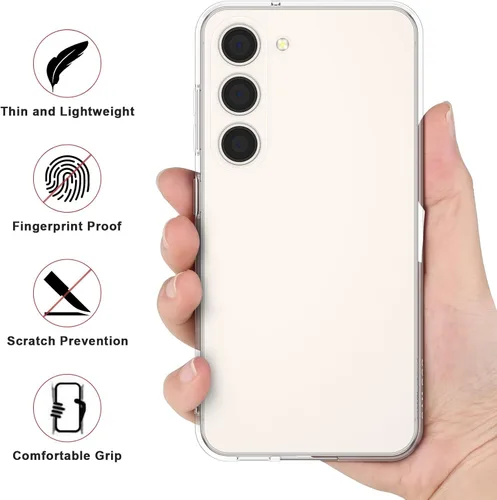 Miniatura 6 de Vanjua Funda transparente para Samsung Galaxy S22 5G, paquete de 2 fundas protectoras de silicona suave delgada de cuerpo completo compatible