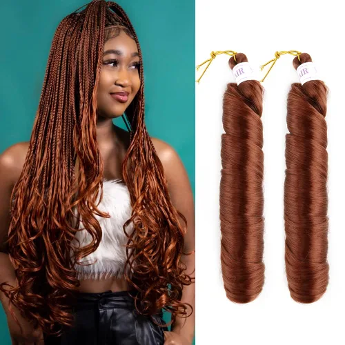 Miniatura 31 de Cabello rizado francés trenzado para trenzas de caja, 8 paquetes de 12 pulgadas, 3.00 oz/paquete, cabello trenzado de onda suelta, extensiones