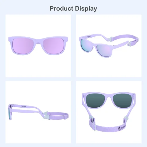 Miniatura 6 de COCOSAND Flexible Baby Sunglasses with Strap Polarized UV Protection for Toddler Infant Newborn Boy Girl Age 0-24 Months