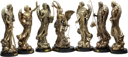 Miniatura 2 de Ebros - Estatua de Arcángel del Consejo Angélico de la Iglesia Católica Ortodoxa Oriental, estatua de 8 pulgadas de alto con placa de nombre