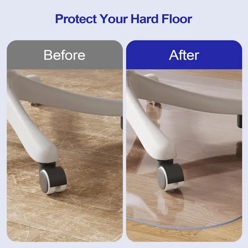 Miniatura 4 de Delamu Tapete para silla de oficina para suelo de madera dura, 30 x 48 pulgadas, tapete para silla de escritorio de oficina, PVC transparente
