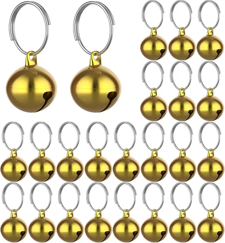 24 juegos de campanas de gato para gato y perro collar colgante Pet Bell Pet colgante accesorios (color mezclado)