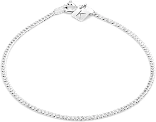 KEZEF Sterling Silver Bracelets for Women - 2mm Miami Cuban Chain Bracelet | Dainty Silver Bracelet Anklet for Woman, Men and Girls - Diamond Cut