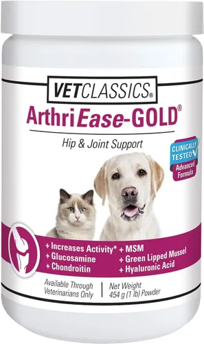 Miniatura 7 de Vet Classics ArthriEase-Gold - Soporte para cadera y articulaciones para perros, gatos, suplemento de salud de mascotas, alivia dolores, molestias
