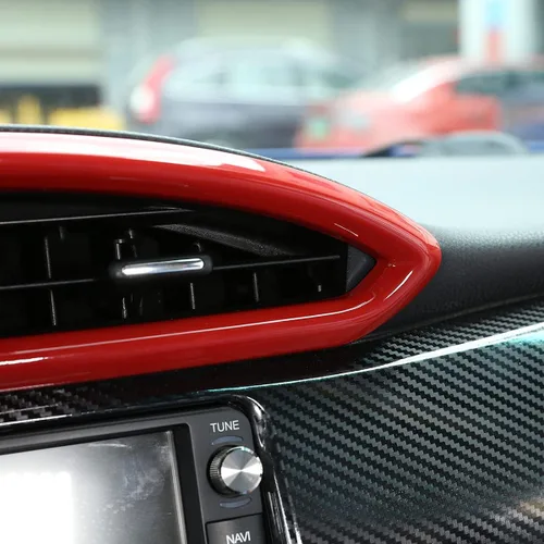 Miniatura 5 de YIWANG ABS Fibra De Carbono De La Consola Interior Del Coche De La Salida De Aire De La Ventana Del Marco De La Ventana Pegatina Para Subaru BRZ Rojo
