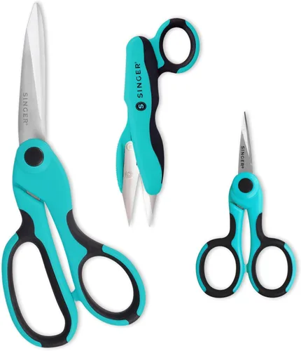 SINGER Paquete de tijeras de coser ProSeries: tela resistente de 8.5 pulgadas, bordado de detalle de 4.5 pulgadas, tijeras de hilo de 5 pulgadas con