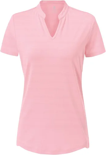 Miniatura 86 de Gopune Polo de golf con cuello en V para mujer, sin cuello, manga corta, ligera, de secado rápido, camisetas de tenis para correr