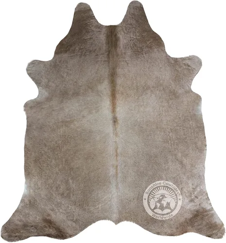 Miniatura 8 de Sunshine Cowhides Alfombra de piel de vaca 100% genuina, color gris topo, alfombra de piel de animal de estilo moderno y alfombra para sala