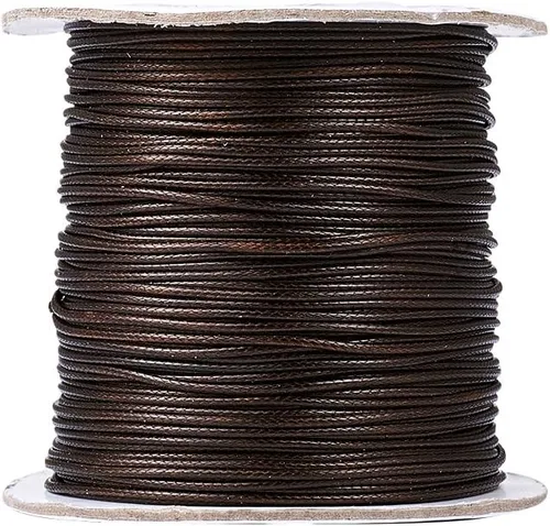 Cheriswelry Cuerda de poliéster encerado coreano de 85 yardas de 0.039 pulgadas (0.039 in), color marrón coco, hilos, trenzado, cuerda redonda,
