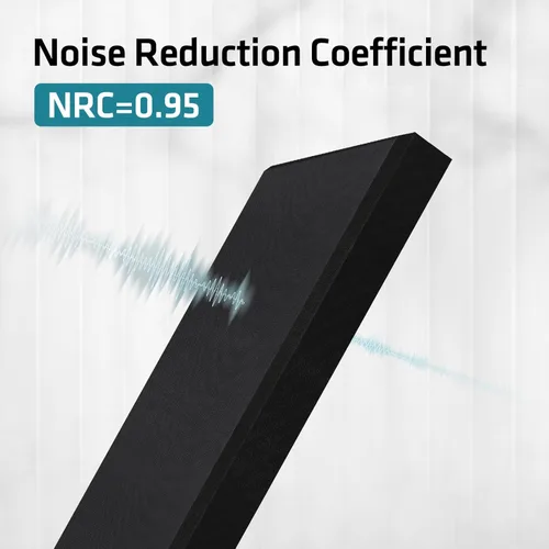 Miniatura 6 de UMIACOUSTICS 2 paneles acústicos de fibra de vidrio, paneles de absorción de sonido de 48 x 12 x 2 pulgadas, paneles a prueba de sonido para Negro