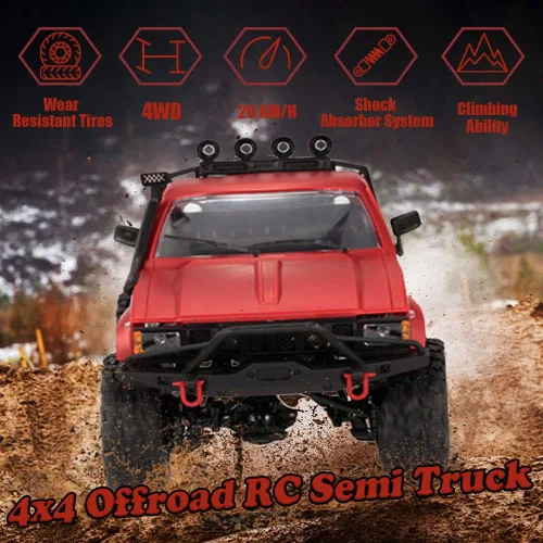 Miniatura 3 de Camión RC Crawler Offroad RC WPL C14 RC Rock Crawler 4x4 1/16 Escala 1/16 Camiones de control remoto, 2.4G Semi Camiones Todo Terreno RTR Hobby RC