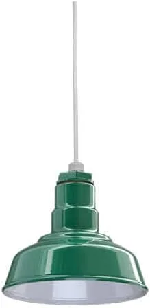 Miniatura 10 de Steel Lighting Co. Inglewood - Lámpara de granero Lámpara montada en el techo Cúpula redonda de 8 pulgadas vástago inclinado de 12 pulgadas
