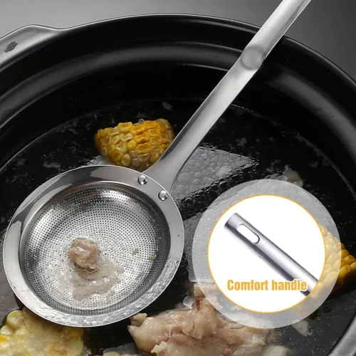 Miniatura 5 de Colador de malla fina de acero inoxidable, colador de malla fina 2025 para colador de aceite de cocina, cuchara espumadora, colador de alimentos