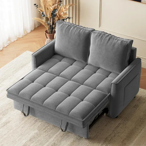 Miniatura 8 de Wrofly Sofá cama convertible 3 en 1, sofá cama extraíble para sala de estar con bolsillos laterales y almohadas extraíbles, respaldo ajustable, sofá