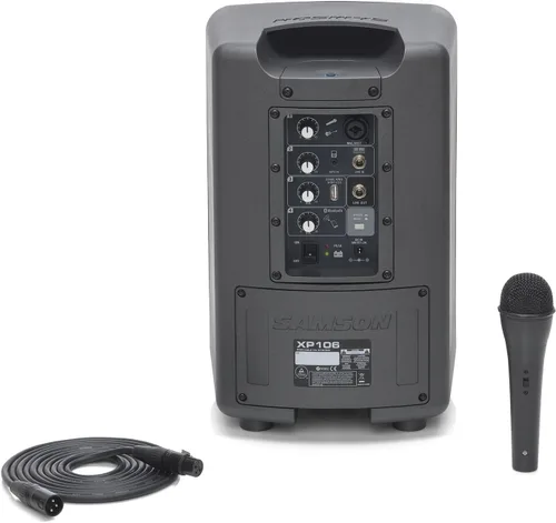 Miniatura 4 de Samson Expedition XP106 PA portátil recargable con Bluetooth, incluye micrófono de mano con cable, gris